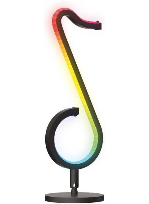 Porodo Brite Smart LED Desk Lamp 12W Compatible with iOs/Android App, with Voice Command, 16 Million RGB Colors, Automated Timer, Music Rhythm Sync, with Remote Controller - Black