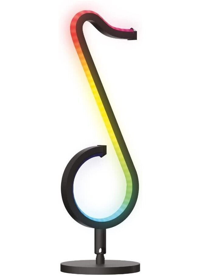 Generic - Porodo Brite Smart LED Desk Lamp 12W Compatible with iOs/Android App, with Voice Command, 16 Million RGB Colors, Automated Timer, Music Rhythm Sync, with Remote Controller - Black - Image 1