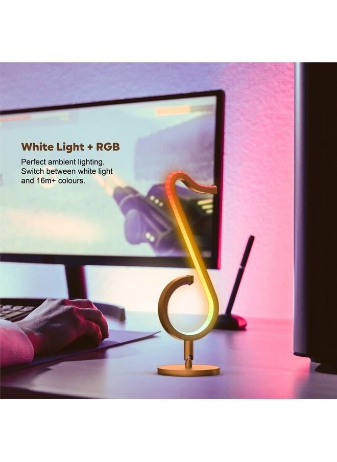 Generic - Porodo Brite Smart LED Desk Lamp 12W Compatible with iOs/Android App, with Voice Command, 16 Million RGB Colors, Automated Timer, Music Rhythm Sync, with Remote Controller - Black - Image 1