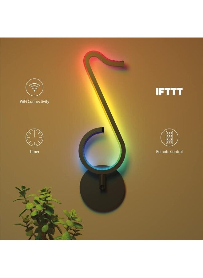Generic - Porodo Brite Smart LED Desk Lamp 12W Compatible with iOs/Android App, with Voice Command, 16 Million RGB Colors, Automated Timer, Music Rhythm Sync, with Remote Controller - Black - Image 1