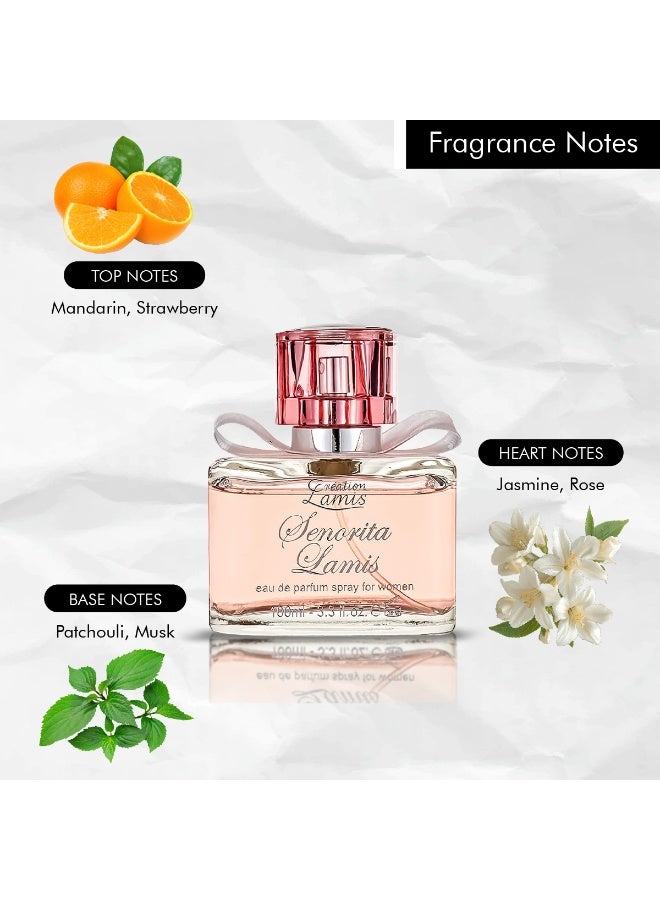 Creation Lamis Her Day & Night Perfume Combo - Senorita Lamis EDP for Women 100ml + Privé Oud Magique EDP Unisex 100ml | Fruity Floral & Oud Amber Duo - Image 2