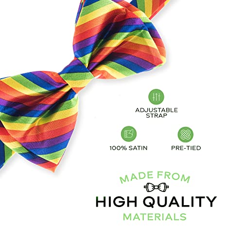 Man of Men - Men's Bowtie - Multi Color Rainbow Bow Tie - Image 2