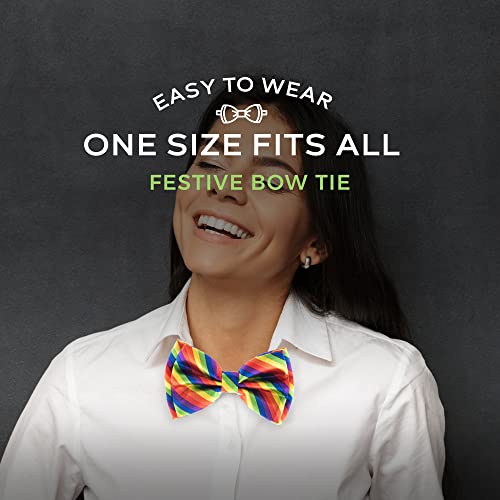 Man of Men - Men's Bowtie - Multi Color Rainbow Bow Tie - Image 4