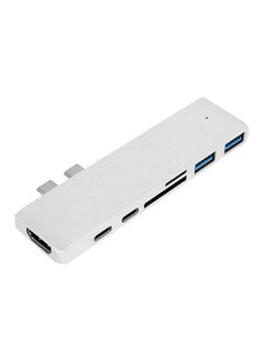 نيبمينينت محول قارئ بطاقات USB-C‎ ‏7 في 1 متعدد المنافذ أبيض  - Image 1