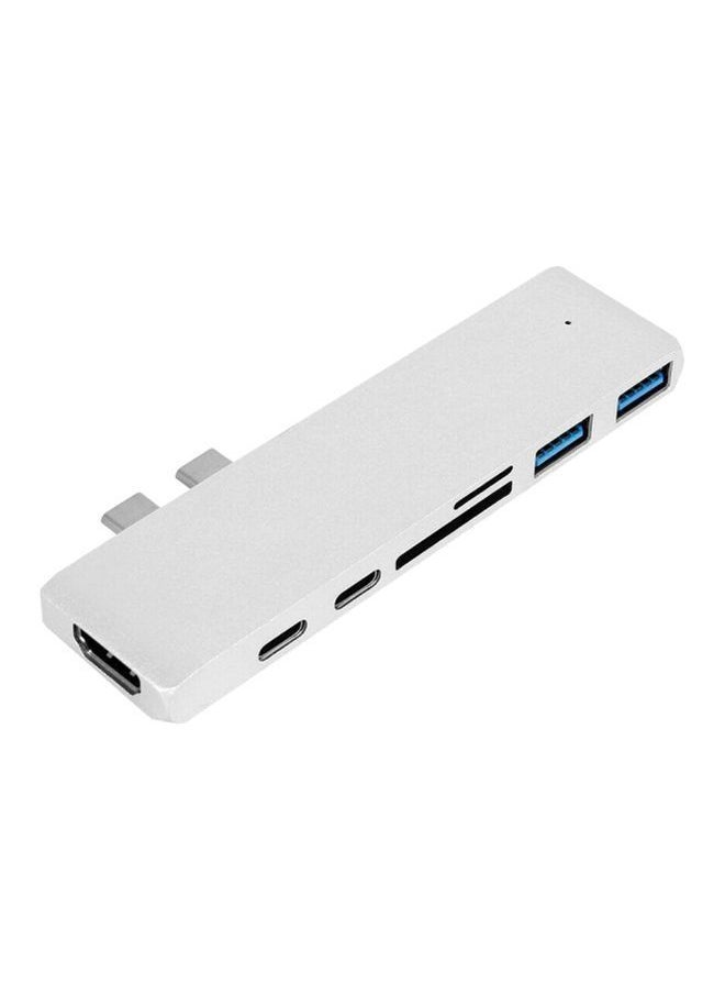 نيبمينينت - محول قارئ بطاقات USB-C‎ ‏7 في 1 متعدد المنافذ أبيض - Image 1