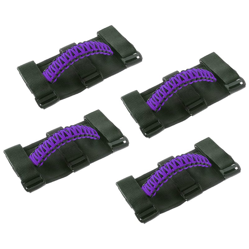Savadicar 4 x Roll Bar Grab Handles Grip Handle for Jeep Wrangler YJ TJ JK JKU JL JLU Gladiator JT 19872023 Interior Accessories Purple