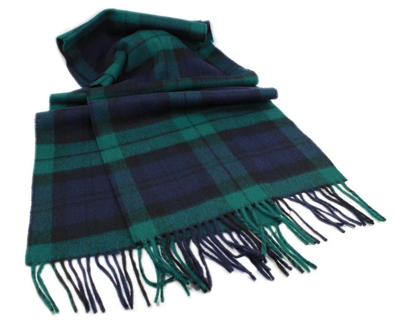 Biddy Murphy 100% Irish Wool Scarf for Women & Men, Soft & Warm, Plaid Tartan Blackwatch, 12" x 60" - Image 2