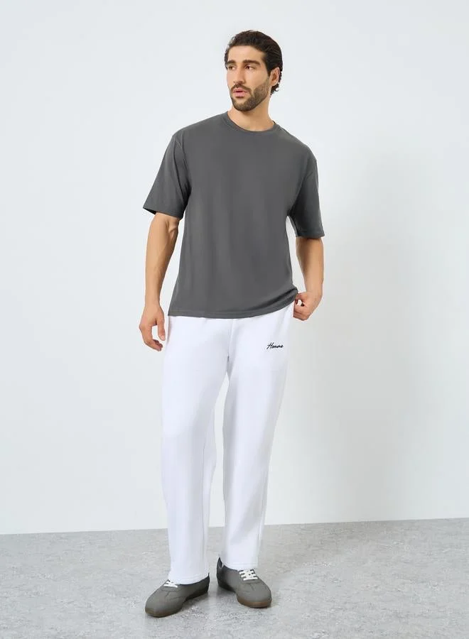 Styli Men Grey Graphic Print Oversized T-Shirt