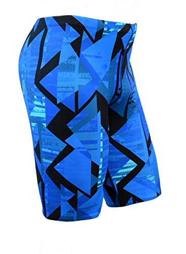 Adoretex Men's Pro Athletic Training Swim Jammers, Printed Durable and Long-Lasting Swimsuit for Boys and Men-MJ014-Blue Combo-26 - Image 1