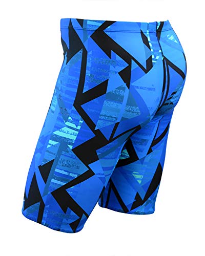 Adoretex Men's Pro Athletic Training Swim Jammers, Printed Durable and Long-Lasting Swimsuit for Boys and Men-MJ014-Blue Combo-26 - Image 4
