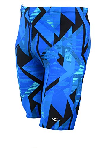 Adoretex Men's Pro Athletic Training Swim Jammers, Printed Durable and Long-Lasting Swimsuit for Boys and Men-MJ014-Blue Combo-26 - Image 3