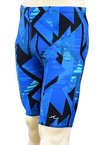 Adoretex Men's Pro Athletic Training Swim Jammers, Printed Durable and Long-Lasting Swimsuit for Boys and Men-MJ014-Blue Combo-26 - Image 2
