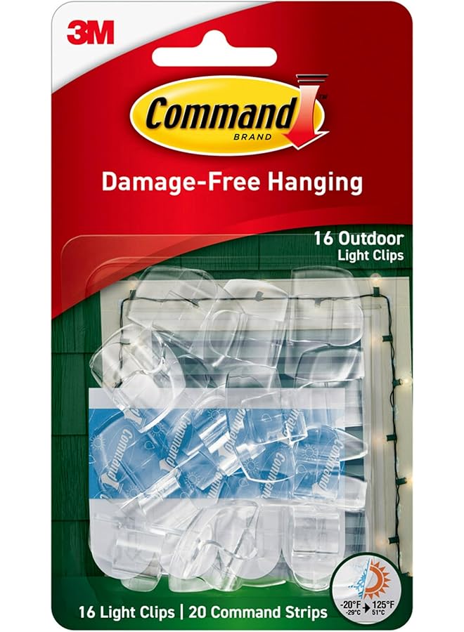 كوماند عبوات من مشابك الإضاءة الخارجية لتعليق الأضواء بدون أضرار 17017Clr Awes - Image 1