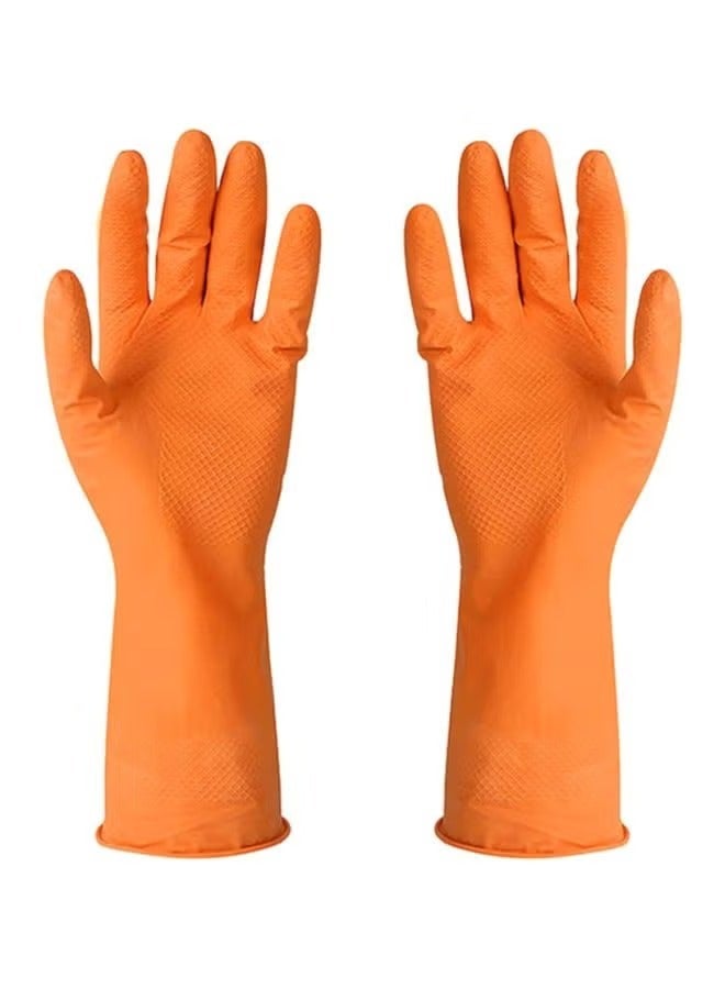 Pair Of Multi-Functional Rubber Gloves Orange M - Image 1