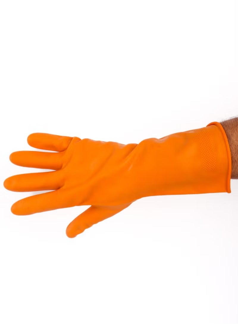 Pair Of Multi-Functional Rubber Gloves Orange M - Image 2