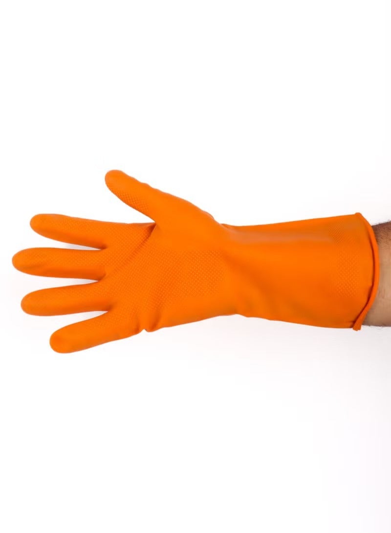 Pair Of Multi-Functional Rubber Gloves Orange M - Image 3
