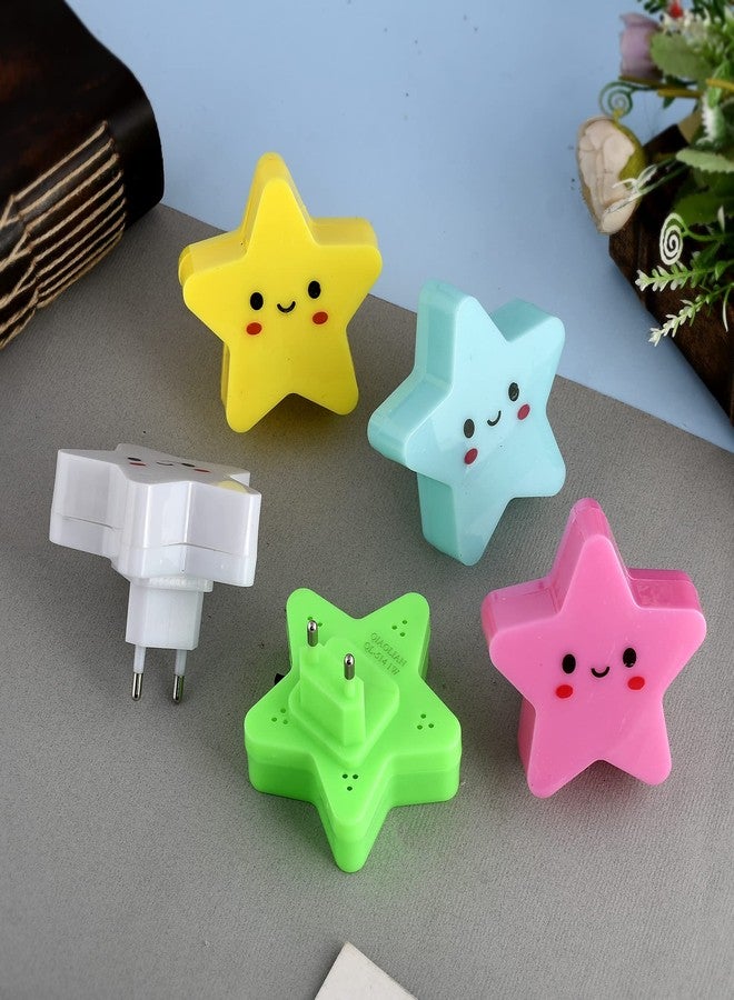 أسينشين مصباح ليلي LED على شكل نجمة من البلاستيك من أسينشن، قطعة واحدة، للأطفال - مصباح حائط، ضوء نوم، تحكم تلقائي، مناسب للرضاعة، هدية مثالية لأعياد ميلاد الأطفال وحفلات الأطفال (لون عشوائي)، متعدد الألوان - Image 2