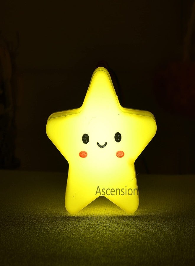 أسينشين مصباح ليلي LED على شكل نجمة من البلاستيك من أسينشن، قطعة واحدة، للأطفال - مصباح حائط، ضوء نوم، تحكم تلقائي، مناسب للرضاعة، هدية مثالية لأعياد ميلاد الأطفال وحفلات الأطفال (لون عشوائي)، متعدد الألوان - Image 4