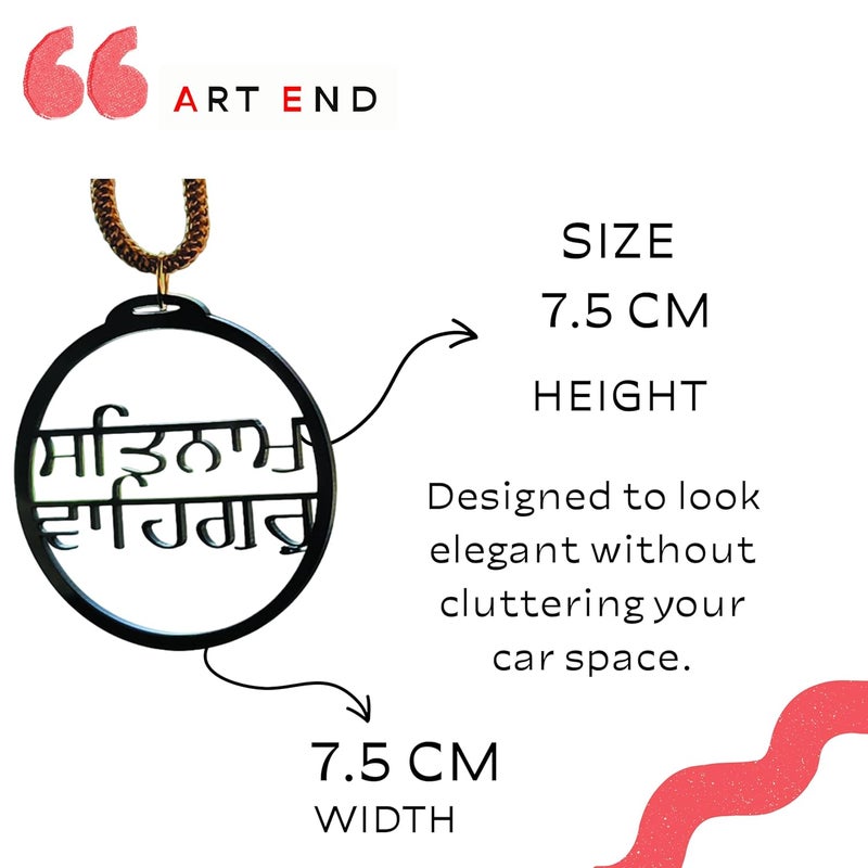ART END ARTEND car Hanging Ornament Khanda Sahib Ekonkar Satnam Waheguru Singh Sikh Religious car Hanging Accessories (Satnam Waheguru) - Image 5