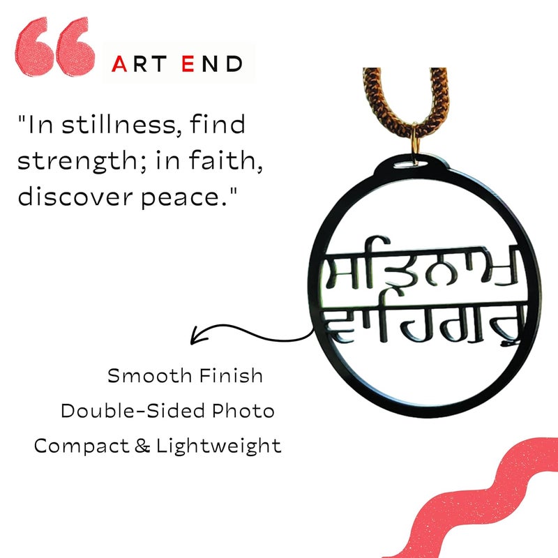 ART END ARTEND car Hanging Ornament Khanda Sahib Ekonkar Satnam Waheguru Singh Sikh Religious car Hanging Accessories (Satnam Waheguru) - Image 3