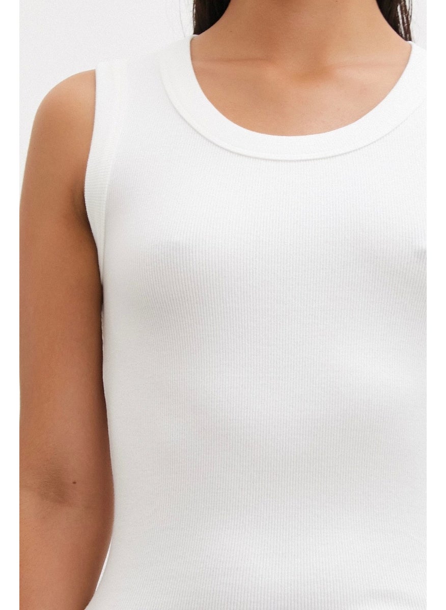 Never More Wide Bib Undershirt White  - Image 3