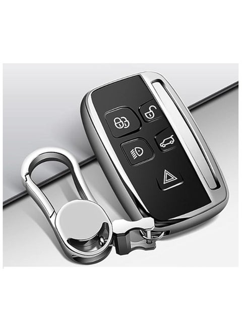 Range Rover Key Cover - Key Fob Case for Land Rover Defender, Discovery, Evoque, Velar & Jaguar XF, XJ, XJL, XE, F-PACE, 5-Button TPU Full Shell Remote Key Chain