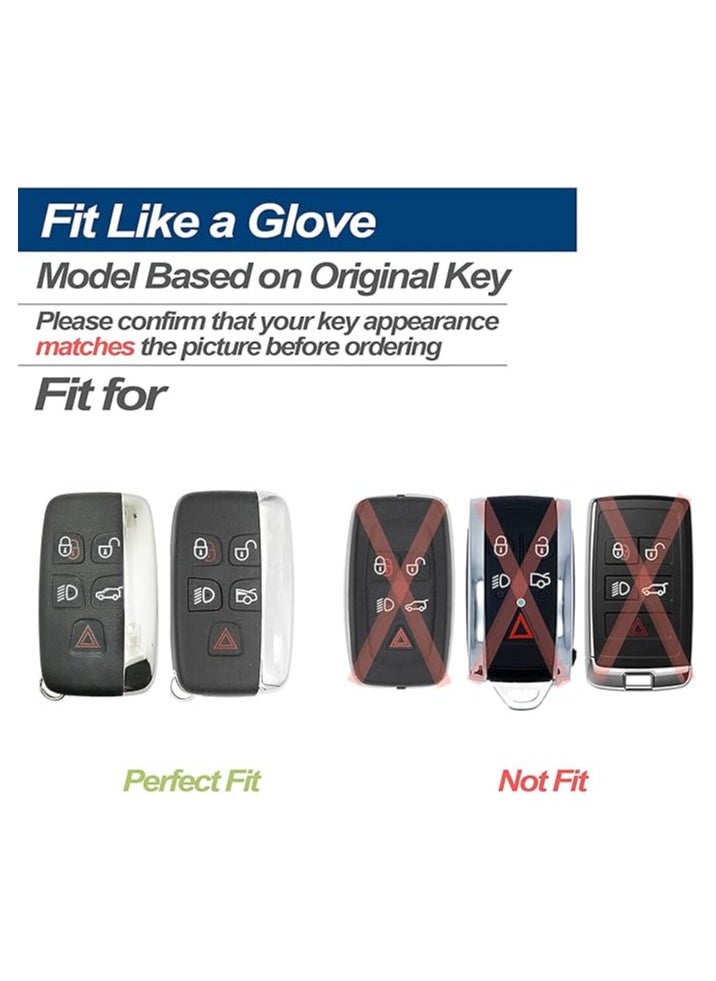 Generic - Range Rover Key Cover - Key Fob Case for Land Rover Defender, Discovery, Evoque, Velar & Jaguar XF, XJ, XJL, XE, F-PACE, 5-Button TPU Full Shell Remote Key Chain - Image 1