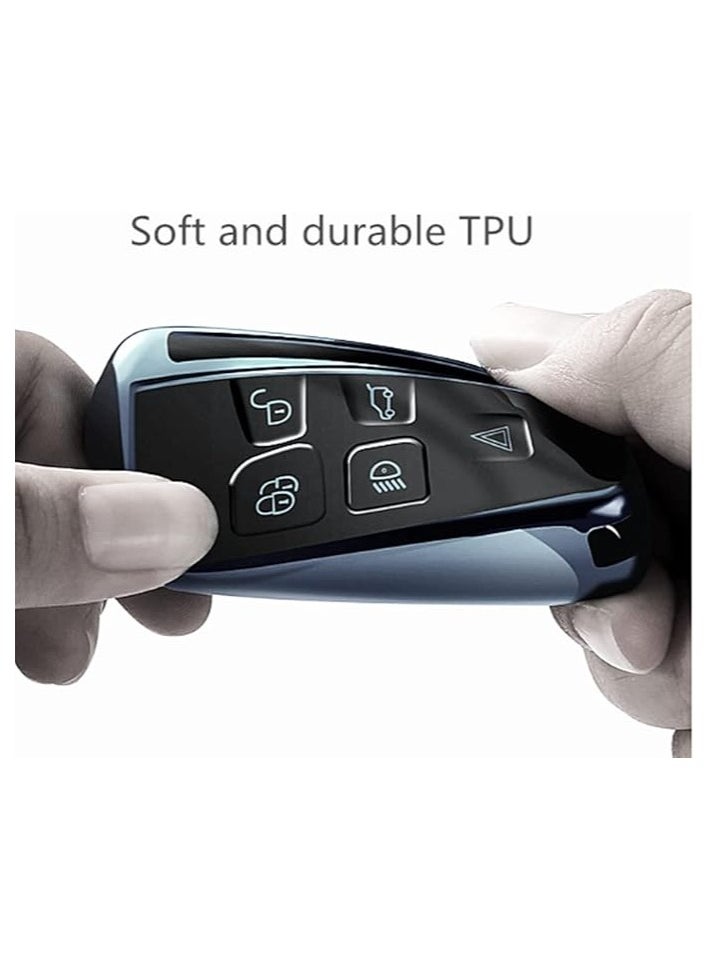 Generic - Range Rover Key Cover - Key Fob Case for Land Rover Defender, Discovery, Evoque, Velar & Jaguar XF, XJ, XJL, XE, F-PACE, 5-Button TPU Full Shell Remote Key Chain - Image 1