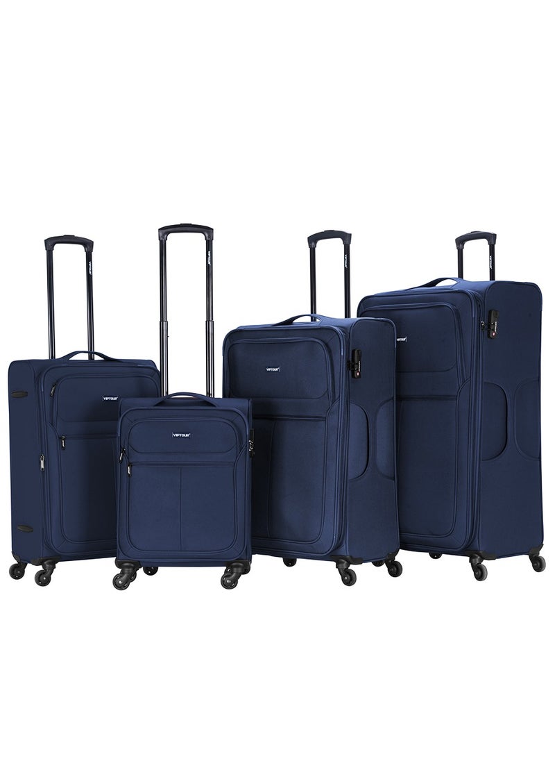 VIPTOUR - Set of 4 Light Weight Polyester Jacqard Trolley Luggage With Number Lock 20,24,28,32 Inches - Image 1