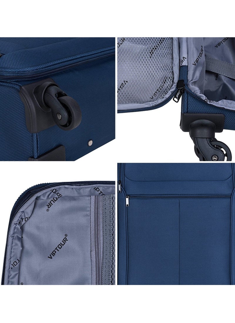 VIPTOUR - Set of 4 Light Weight Polyester Jacqard Trolley Luggage With Number Lock 20,24,28,32 Inches - Image 1