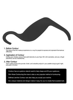 Brrnoo Stencil For Makeup Brushes Set, Contour Curve Makeup Eyebrow Eyeliner Shaper Models Card, Face Make Up Stencils Nose Eyebrow Cheekbone Contour Stencils Reusable For Beginners(Black)  - Image 4