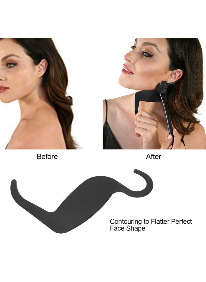 Brrnoo - Stencil For Makeup Brushes Set, Contour Curve Makeup Eyebrow Eyeliner Shaper Models Card, Face Make Up Stencils Nose Eyebrow Cheekbone Contour Stencils Reusable For Beginners(Black) - Image 1
