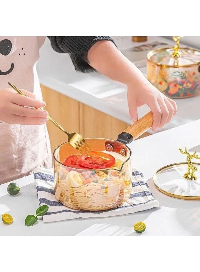 وعاء زجاجي مع غطاء زجاجى محكم ومقبض مريح وفتحه للصب سعة 1.8 لتر، مثالي لتقديم وحفظ الحساء،المعكرونة،الحليب،الأرز والشوربة الساخنة أو الباردة آمن للاستخدام في الميكروويف وغسالة الأطباق -لون عسلى - Image 5