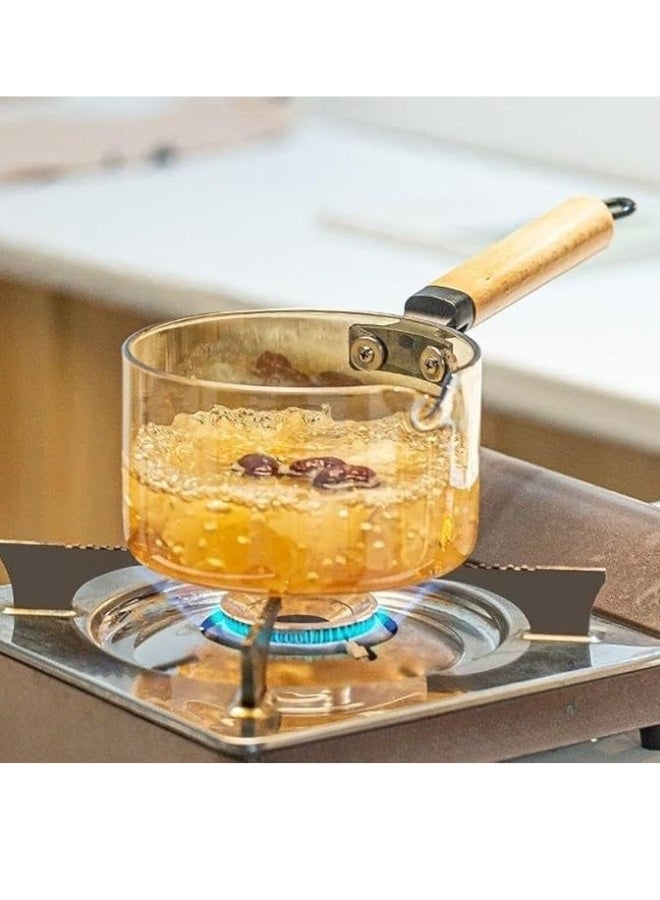 وعاء زجاجي مع غطاء زجاجى محكم ومقبض مريح وفتحه للصب سعة 1.8 لتر، مثالي لتقديم وحفظ الحساء،المعكرونة،الحليب،الأرز والشوربة الساخنة أو الباردة آمن للاستخدام في الميكروويف وغسالة الأطباق -لون عسلى - Image 4