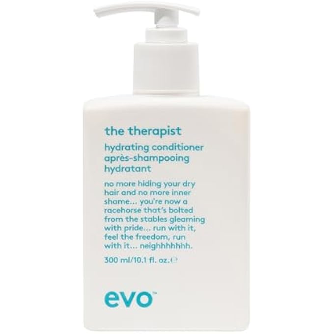 EVO THE THERAPIST HYDRATING CONDITIONER, MOISTURISING CONDITIONER FOR DRY AND COLOURED HAIR, GIVES SUPPLENESS, SHINE AND REDUCES FRIZZ, VEGAN, SULPHATE-FREE, 300 ML - Image 1