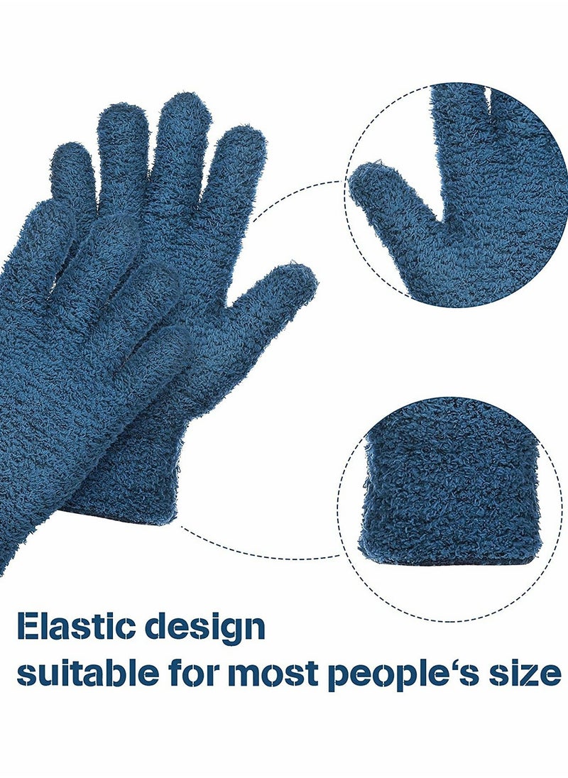 SYOSI Cleaning Gloves, 2 Pairs Microfiber Auto Dusting Cleaning Gloves Washable Cleaning Mittens for Kitchen House Cleaning Cars Trucks Mirrors Lamps Dusting Cleaning (Blue, Green)  - Image 3