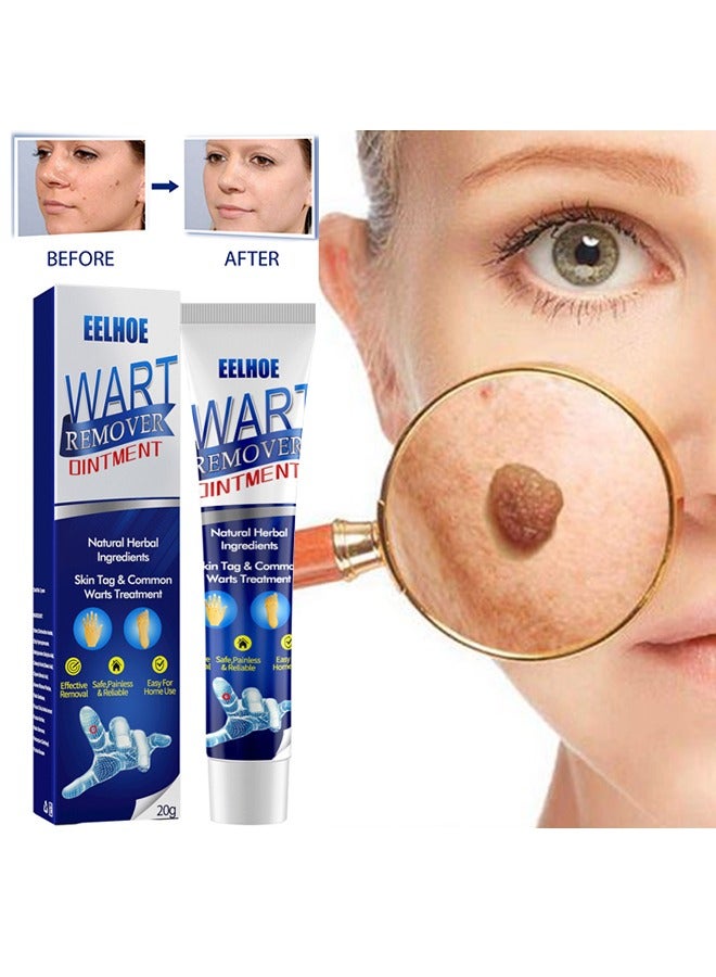 EELHOE Wart Removal Ointment Natural Herbal，Wart Remover Treatment Skin Repair Cream Against Moles Warts Use On Any Parts Of Body 20g - Image 1