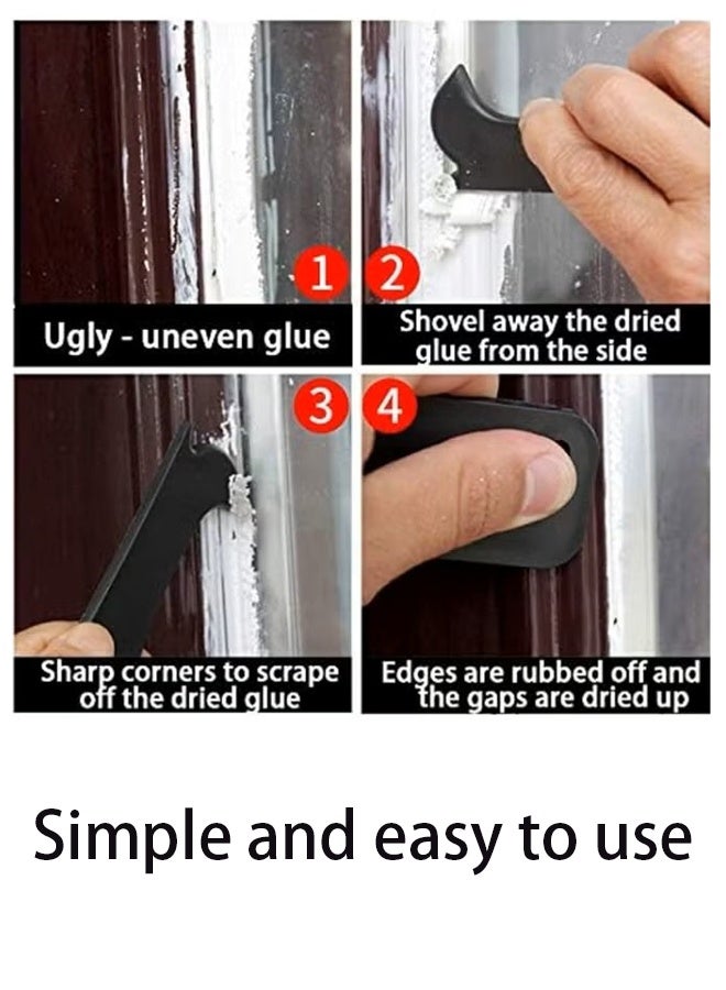 أداة السد 3 في 1 أدوات السد المصنوعة من السيليكون، مكشطة زاوية غراء الزجاج، فوهة السد، أداة التطبيق، مجموعة أدوات التشطيب، مانع التسرب، مزيل الجص، مكشطة - Image 3