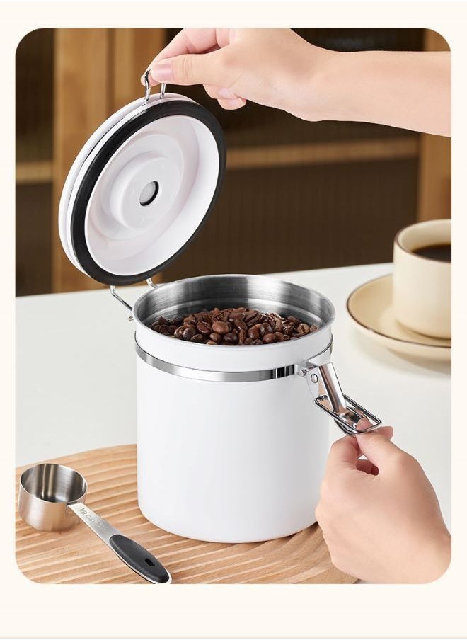 Generic - Coffee Canister, Airtight Stainless Steel Coffee Storage Container with Lid, Container-One Way Co2 Valve and Scoop Coffee Jar for Beans, Grounds, Tea, Flour, Sugar (1.5L) - Image 1