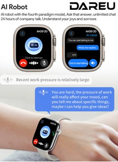 DAREU AI Smartwatch with 2.02” AMOLED Display, 485x520px Resolution, Real-Time Photo Preview, Customizable Dials, Bluetooth Network Sharing, AI Robot Assistant, WeChat Voice Reply, Wearfit OS  - Image 5