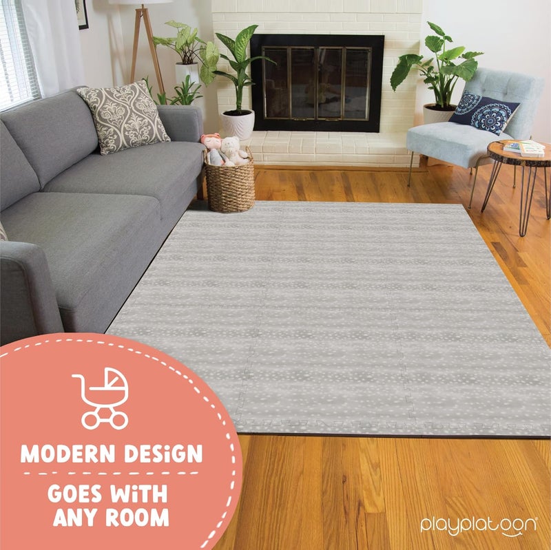 Play Platoon Non-Toxic Large Kids Play Mats for Floors - Extra-Thick Interlocking Foam Tiles. Puzzle Mat Pieces with Border, Neutral Playmat Rug for Toddlers & Children, Beige, 72 x 72 inch - Image 3
