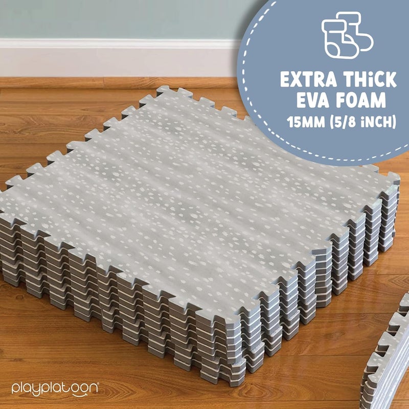 Play Platoon Non-Toxic Large Kids Play Mats for Floors - Extra-Thick Interlocking Foam Tiles. Puzzle Mat Pieces with Border, Neutral Playmat Rug for Toddlers & Children, Beige, 72 x 72 inch - Image 4