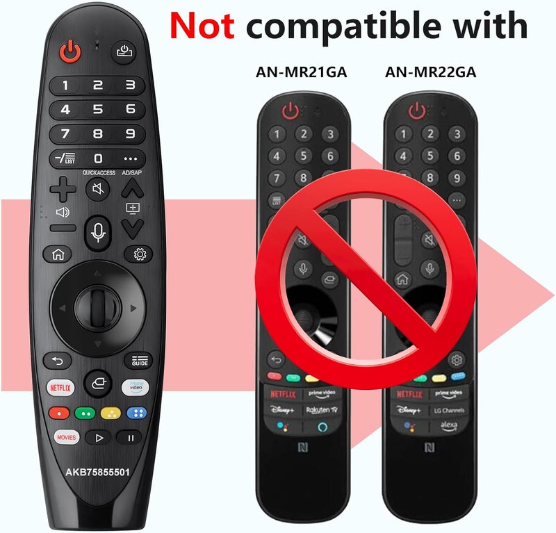 جهاز تحكم عن بعد بصوت سحري لتلفزيونات LG الذكية (Magic Remote)، بديل لأجهزة التحكم AN-MR20GA، AN-MR19BA، AN-MR18BA، مزود بمؤشر ووظيفة الصوت. - Image 3