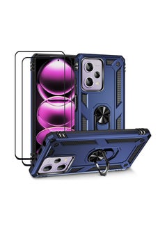 Anmi Case for Xiaomi Redmi Note 12 Pro 5G , Xiaomi Poco X5 Pro 5G Kickstand Case Cover and Screen Protector (2 Pieces) - Blue  - Image 1