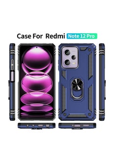 Anmi Case for Xiaomi Redmi Note 12 Pro 5G , Xiaomi Poco X5 Pro 5G Kickstand Case Cover and Screen Protector (2 Pieces) - Blue  - Image 2