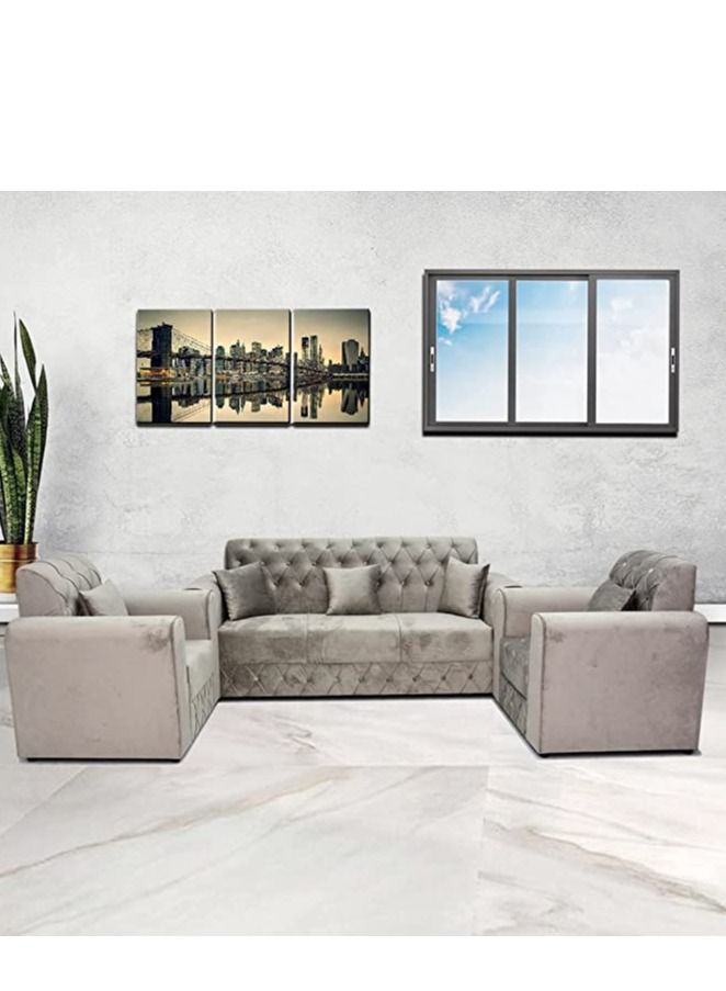 كرنك طقم أرائك فاخر من الكرنك بتصميم عصري مزود بمسند ظهر قابل للتعديل طقم أريكة لغرفة المعيشة مكون من 5 مقاعد - Image 1