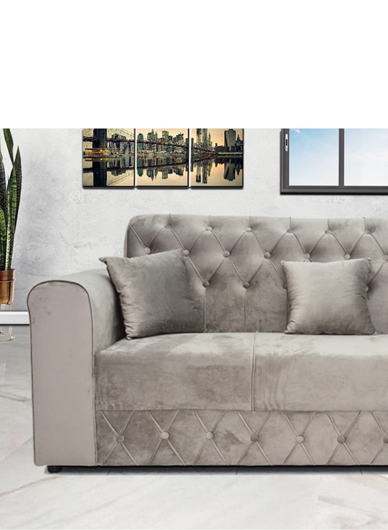 كرنك طقم أرائك فاخر من الكرنك بتصميم عصري مزود بمسند ظهر قابل للتعديل طقم أريكة لغرفة المعيشة مكون من 5 مقاعد - Image 3