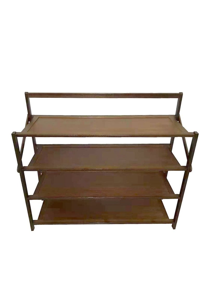 LINGWEI Bamboo Shoe Rack 4 Tier Foldable Shoe Stand Wooden Boot Cabinet Modern Simplicity Home Door Shoe Shelf Room Corridor - Image 4