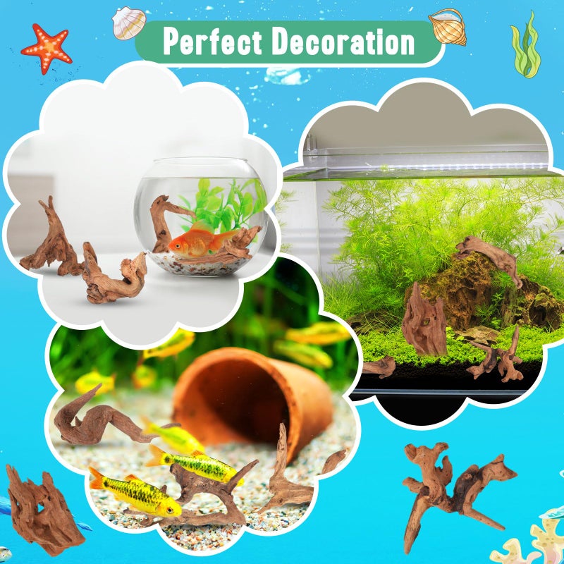 Suzile 20 Pcs Small Natural Coral Driftwood for Aquarium 4-7 Inches Driftwood Assorted Shapes Reptile Terrarium Decor Drift Wooden Branch for Fish Tank Aquarium Decoration - Image 5