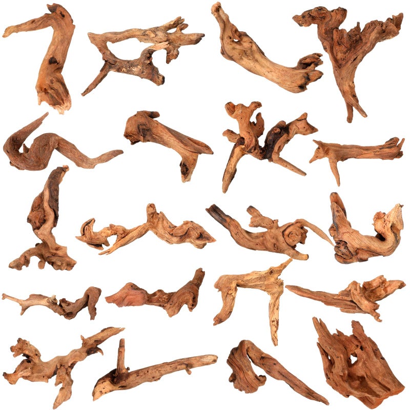 Suzile 20 Pcs Small Natural Coral Driftwood for Aquarium 4-7 Inches Driftwood Assorted Shapes Reptile Terrarium Decor Drift Wooden Branch for Fish Tank Aquarium Decoration - Image 1